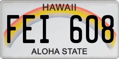 HI license plate FEI608