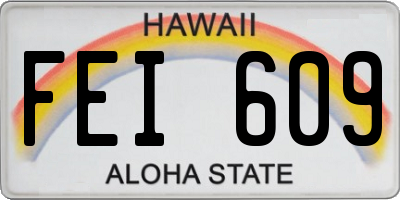 HI license plate FEI609