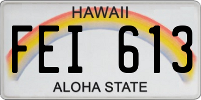 HI license plate FEI613