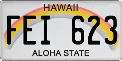 HI license plate FEI623