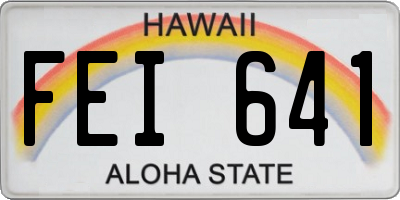 HI license plate FEI641