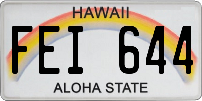 HI license plate FEI644