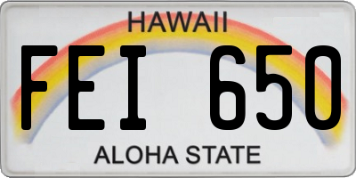 HI license plate FEI650