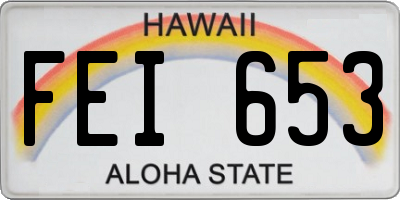 HI license plate FEI653