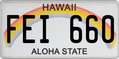 HI license plate FEI660