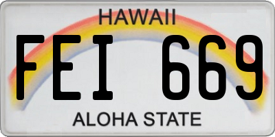 HI license plate FEI669