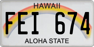 HI license plate FEI674