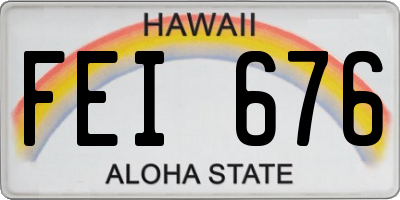 HI license plate FEI676