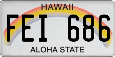 HI license plate FEI686