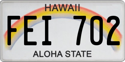 HI license plate FEI702