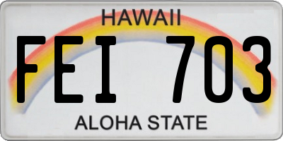 HI license plate FEI703