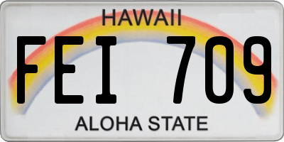 HI license plate FEI709