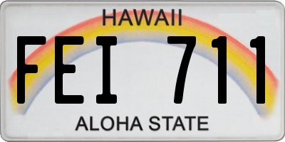 HI license plate FEI711
