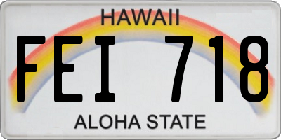 HI license plate FEI718