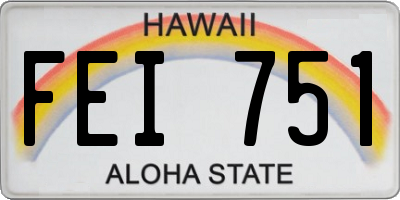 HI license plate FEI751