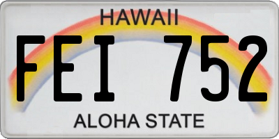 HI license plate FEI752