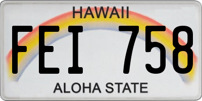 HI license plate FEI758