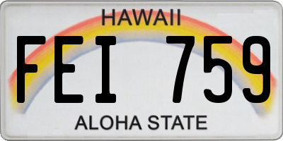 HI license plate FEI759