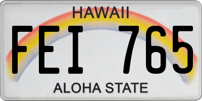 HI license plate FEI765