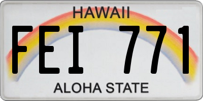 HI license plate FEI771