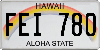 HI license plate FEI780