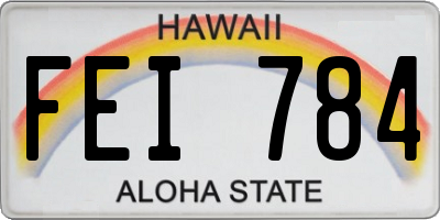 HI license plate FEI784