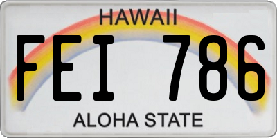 HI license plate FEI786