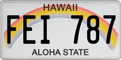 HI license plate FEI787