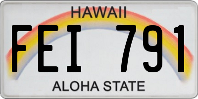 HI license plate FEI791
