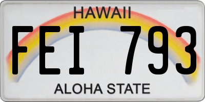 HI license plate FEI793