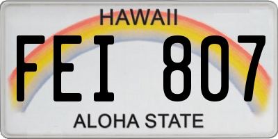 HI license plate FEI807