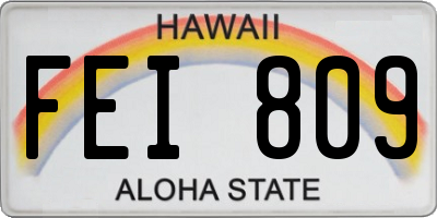 HI license plate FEI809