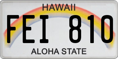 HI license plate FEI810