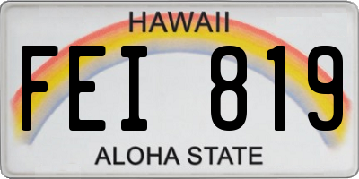 HI license plate FEI819