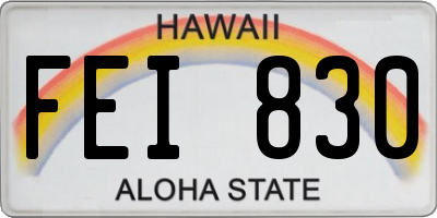 HI license plate FEI830
