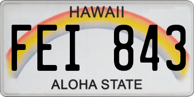 HI license plate FEI843