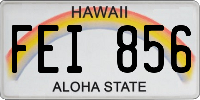 HI license plate FEI856