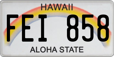 HI license plate FEI858