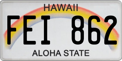 HI license plate FEI862