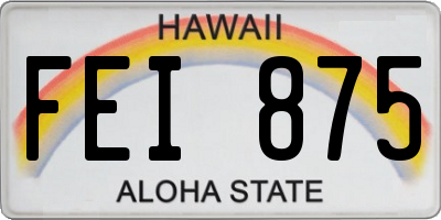 HI license plate FEI875