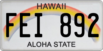 HI license plate FEI892