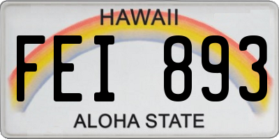 HI license plate FEI893