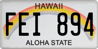 HI license plate FEI894