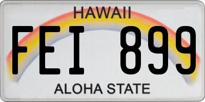 HI license plate FEI899