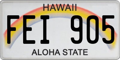 HI license plate FEI905
