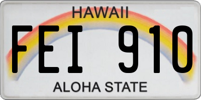 HI license plate FEI910
