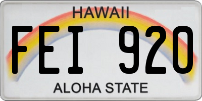 HI license plate FEI920