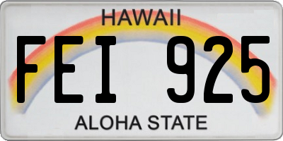 HI license plate FEI925