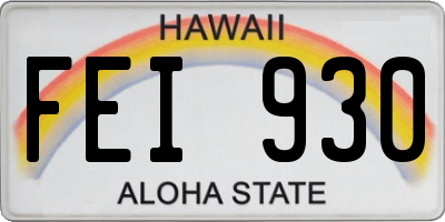 HI license plate FEI930