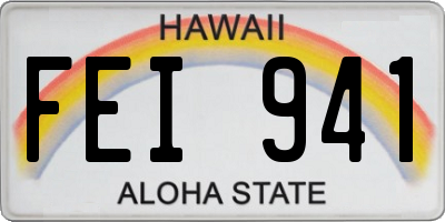 HI license plate FEI941